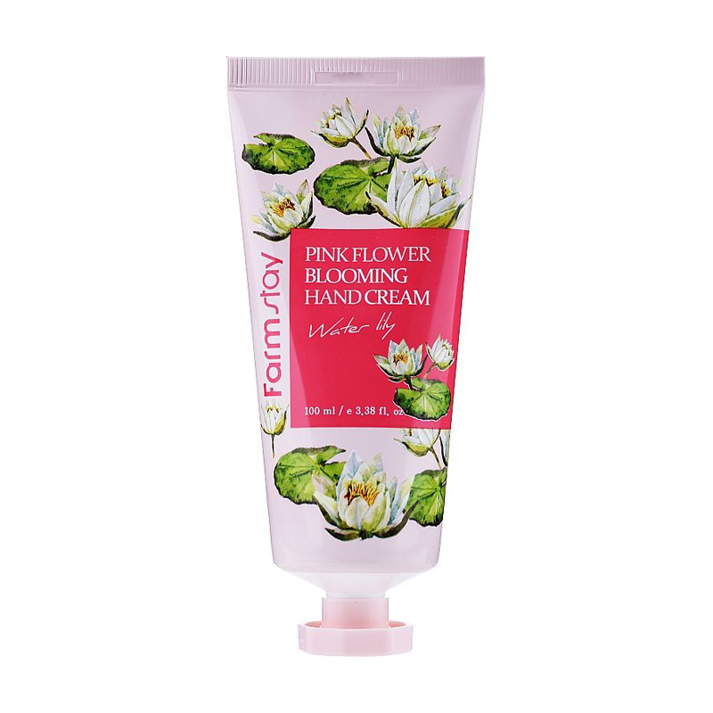 Відновлювальний крем для рук FarmStay Pink Flower Blooming Hand Cream Water Lily з екстрактом лілії, 100 мл